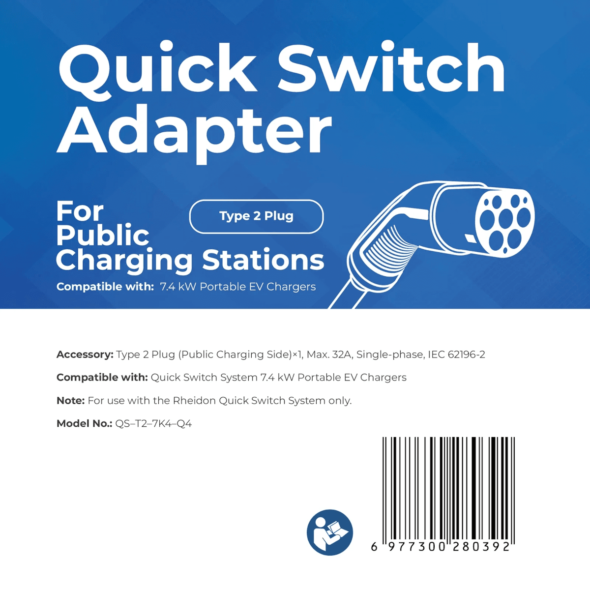 RHEIDON Quick-Switch adaptér Type 2 Plug pre PC200 Pro 7K4