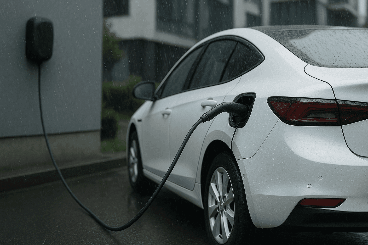 Obrázok pre Je bezpečné nabíjať elektromobil v daždi? Mýty vs. realita